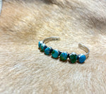 Silver 9 stone turquoise bracelet