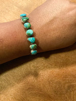 Silver 9 stone turquoise bracelet
