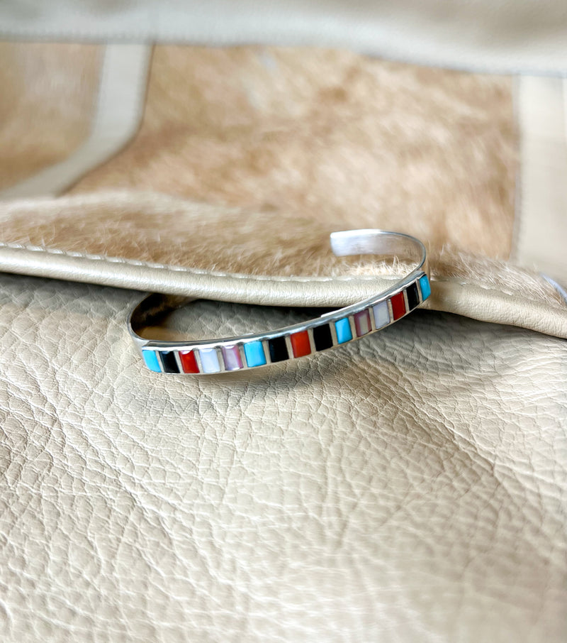 Silver multi-stone bracelet