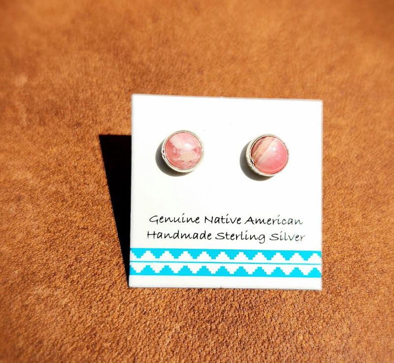 Rhodochrosite Stud Earring