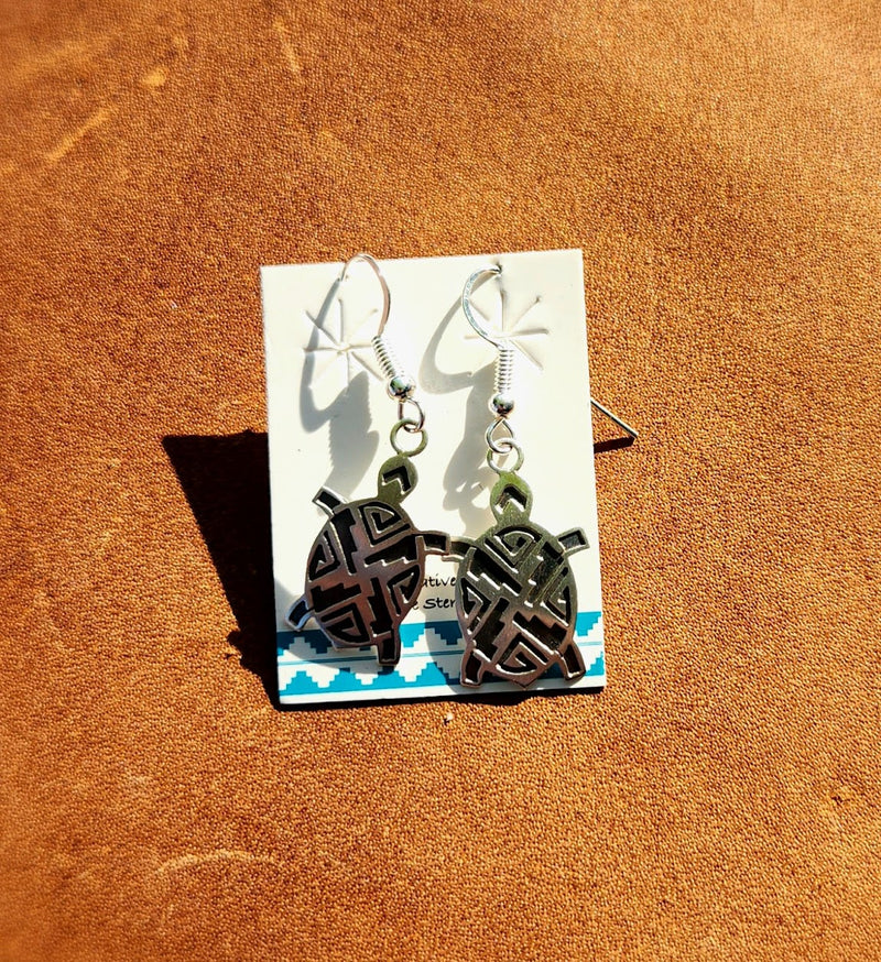 Turtle Stamped Earrings