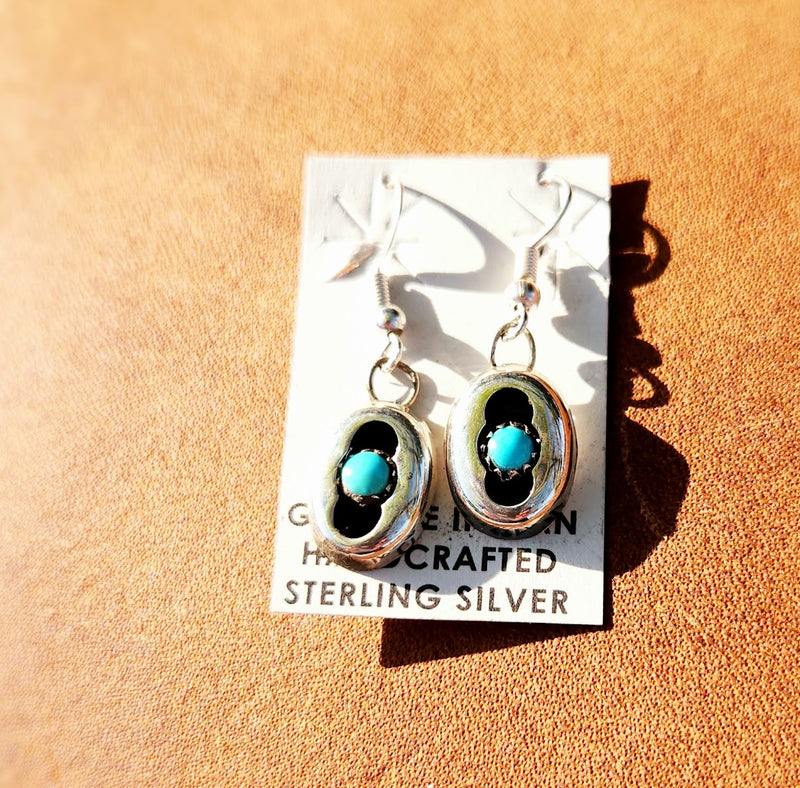 Oval Shadow Box with Turquoise Earrings