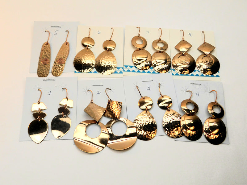 Copper Large Earrings
