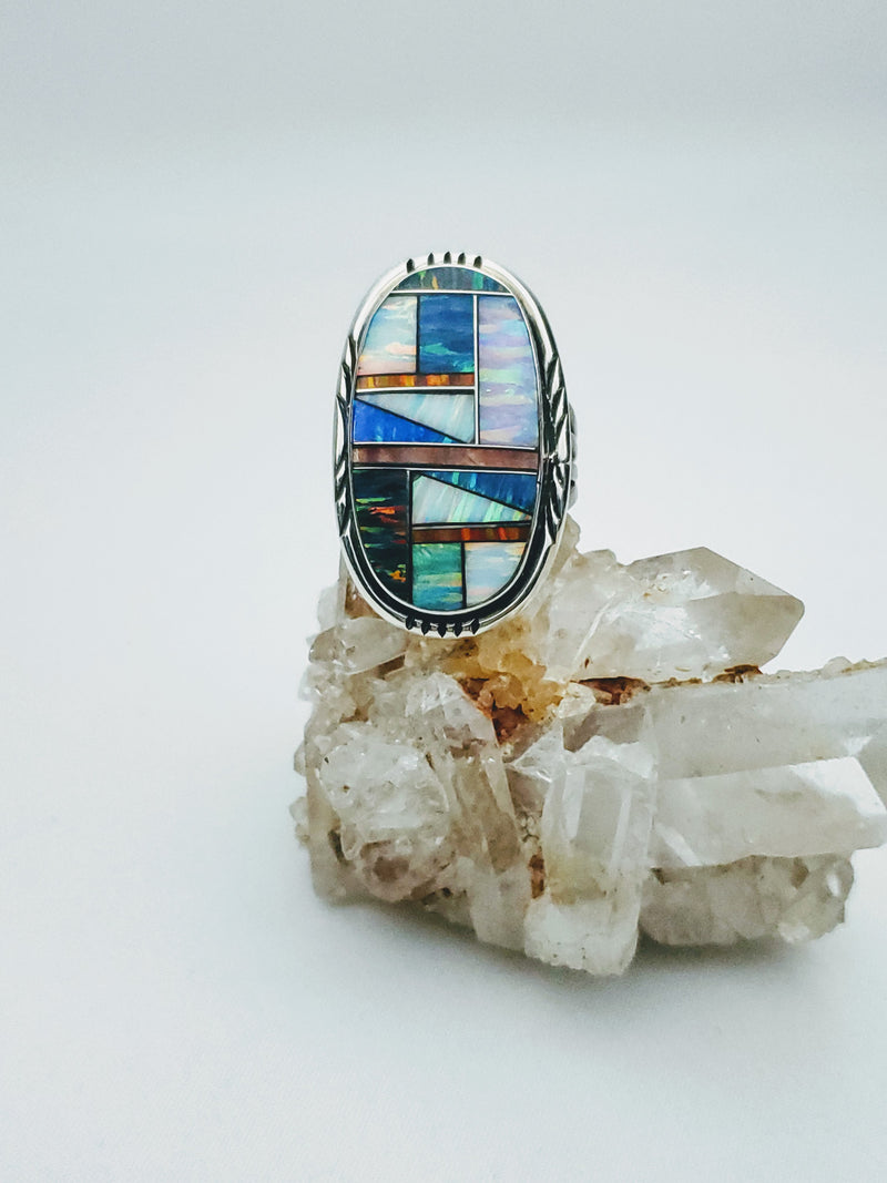 Multi-Opal Large Oval Ring
