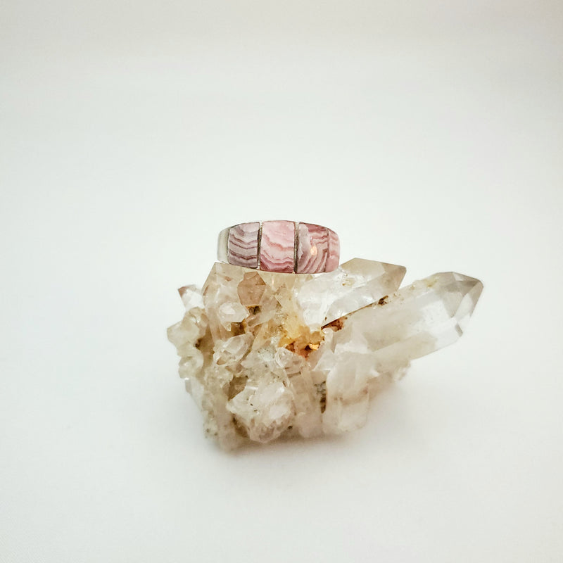 Rhodochrosite Inlay Ring