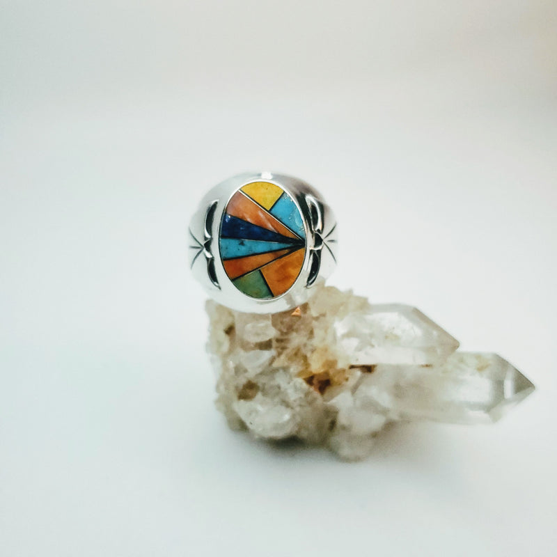Multi-Stone Inlay Men's Ring