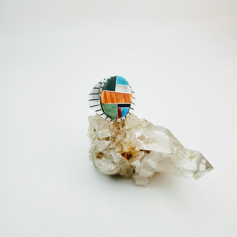 Medium Multi Stone Inlay Men's Ring