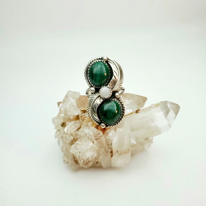 Malachite and Mother of Pearl Ring