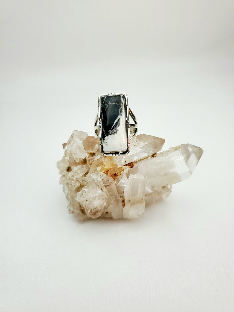 White Buffalo Rectangle Ring