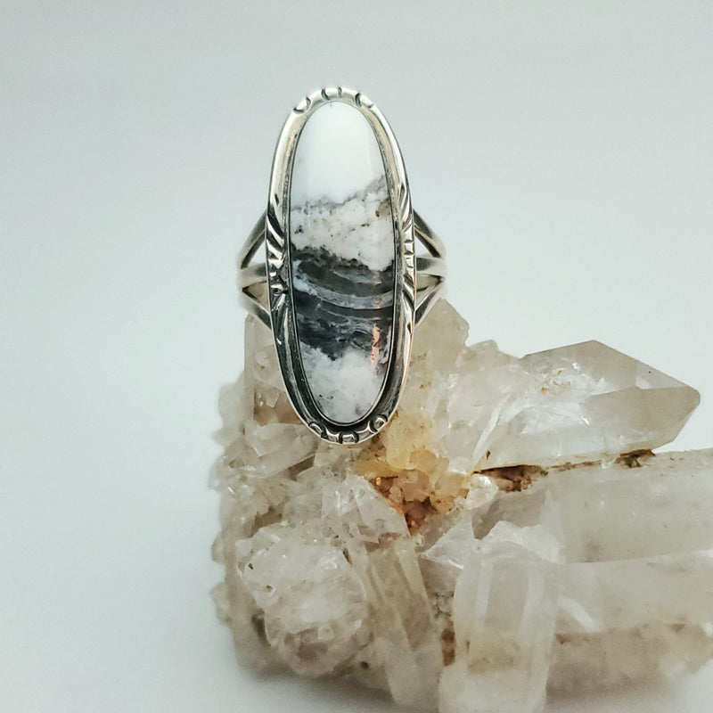 White Buffalo Oblong Ring