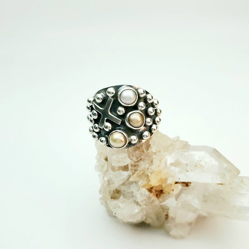Pearl and Cross Ring