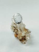 Median Oval White Turquoise Men's Ring