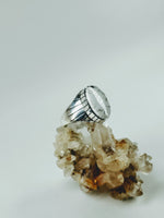 Median Oval White Turquoise Men's Ring