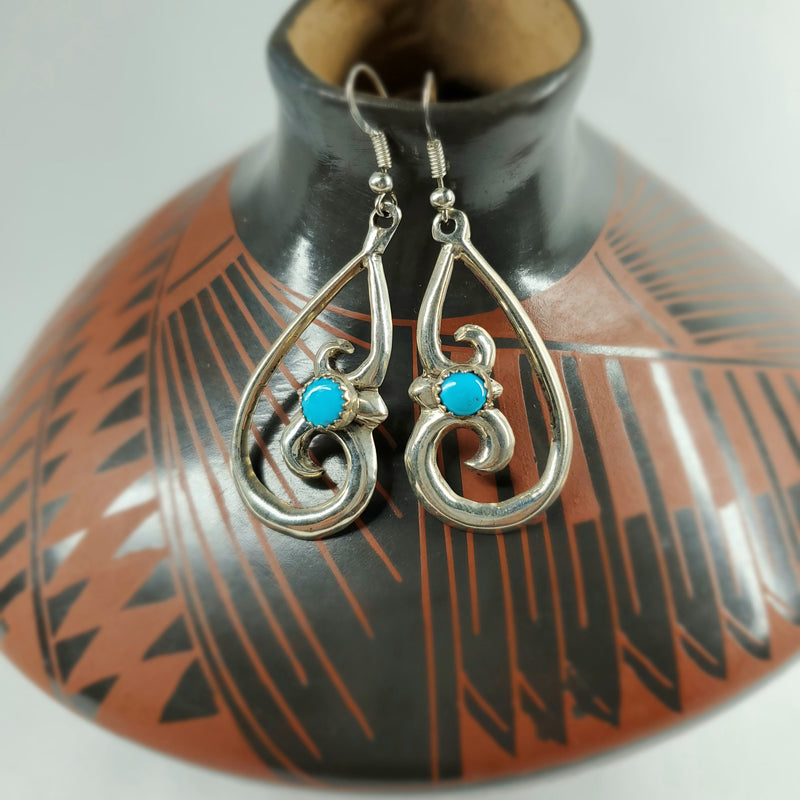 Sandcast Earring with Kingman Turquoise