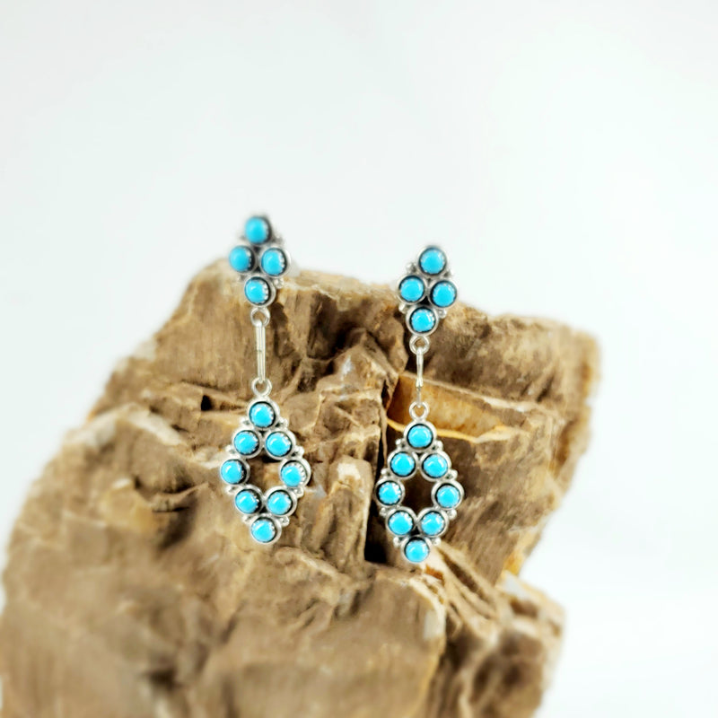 Zuni Sleeping Beauty Dot Post/Dangle Earrings