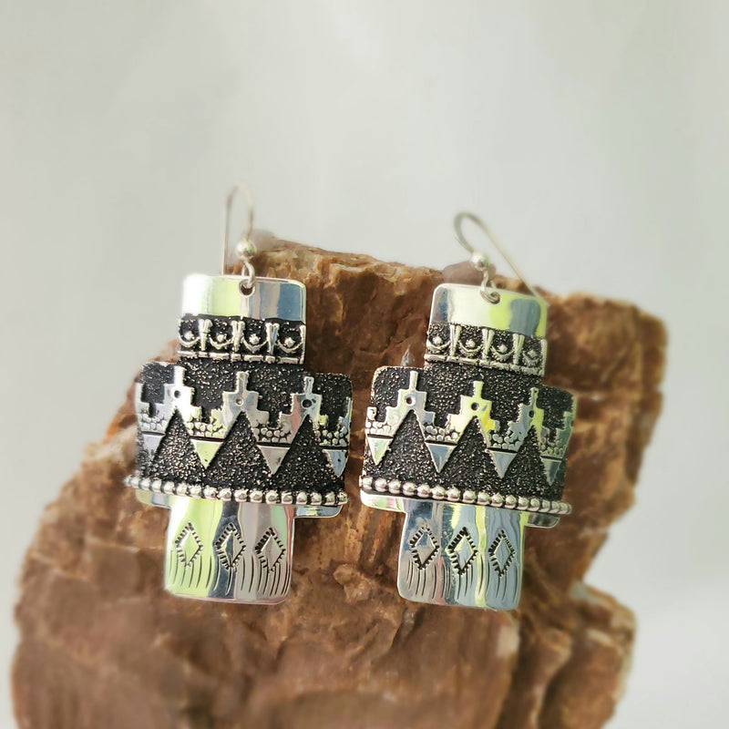 Silver Cross Earrings