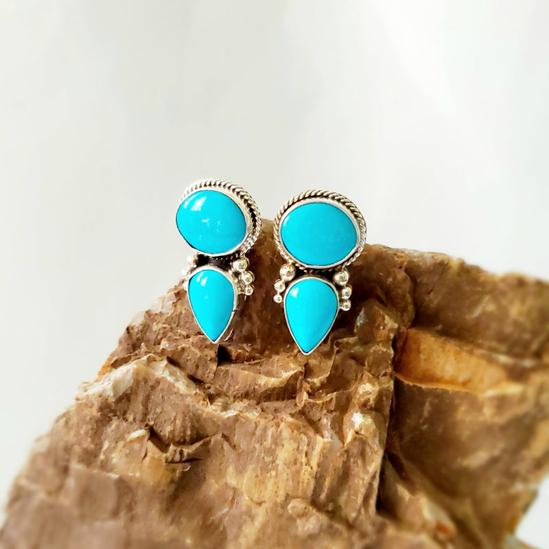 Sleeping Beauty 2 Stone Earrings