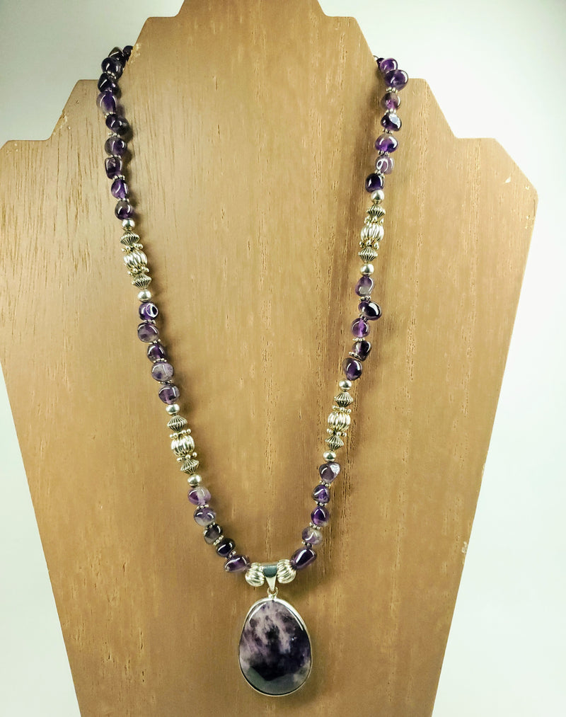 Amethyst and Silver Necklace