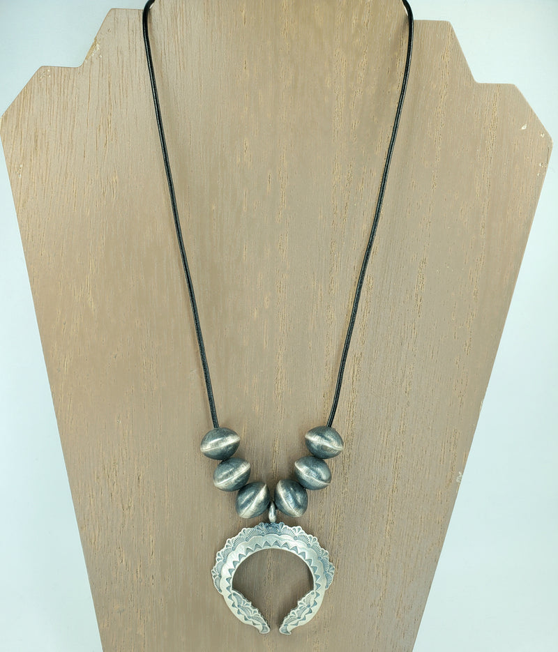 Navajo Naja Brushed Silver Necklace