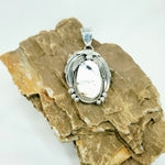 White Buffalo Pendant with Leaf Design