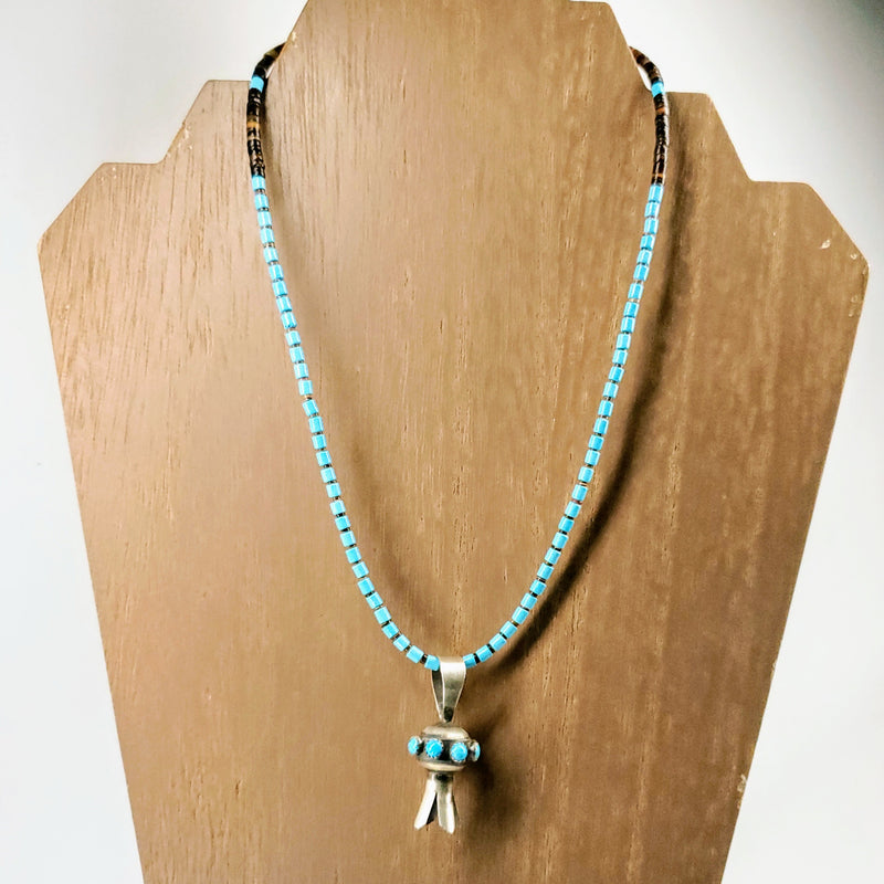 Navajo Squash Blossom Pendant Necklace