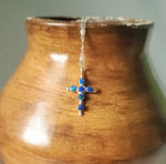 Zuni Opal Cross Pendant Necklace