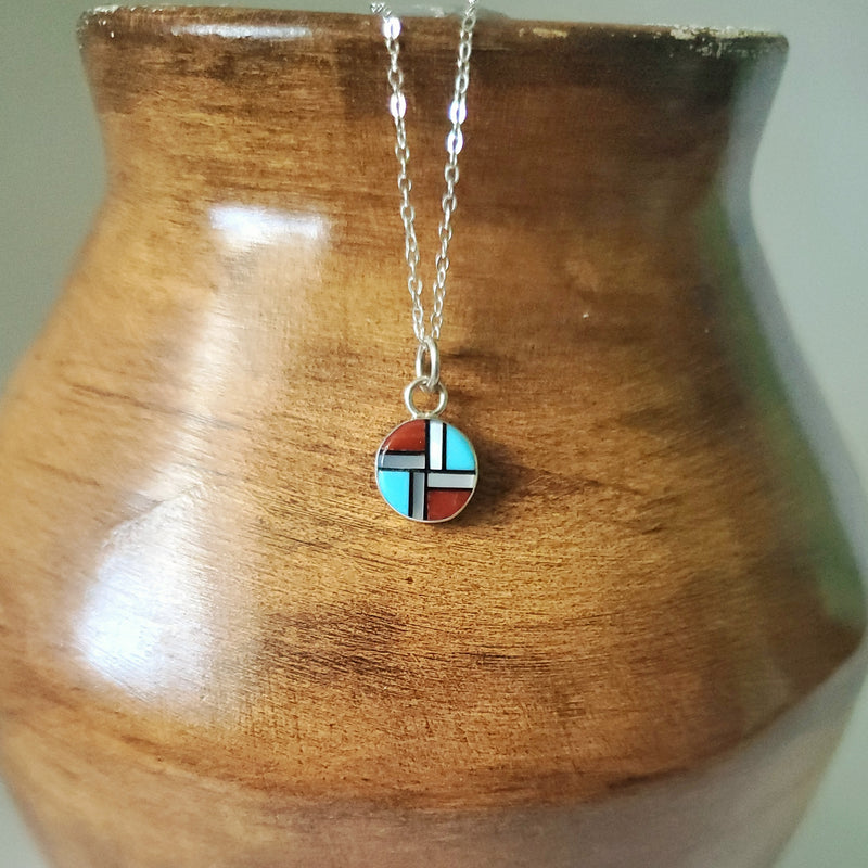 Zuni Inlay Pendant Necklace