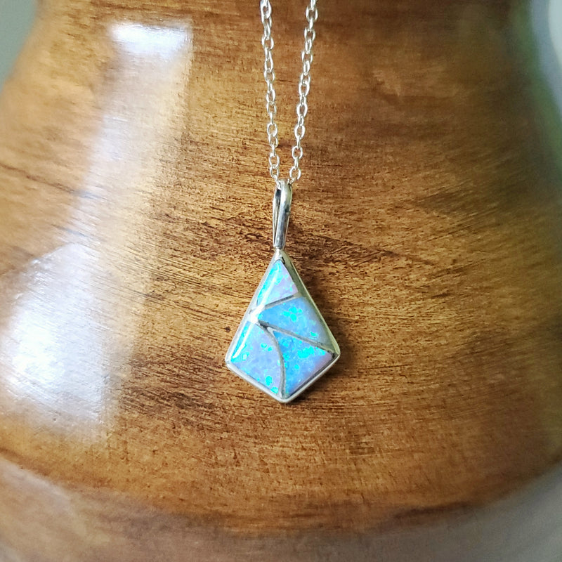 Zuni Blue Opal Pendant Necklace