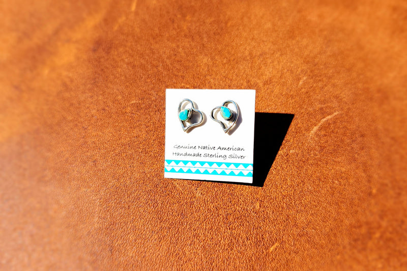 Freeform Heart with Turquoise Earrings