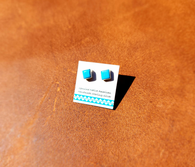 Square Turquoise Earrings