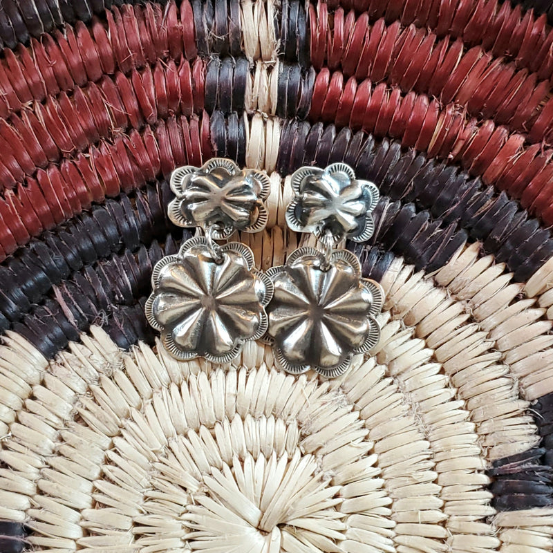 Brushed Circle Concho Earrings