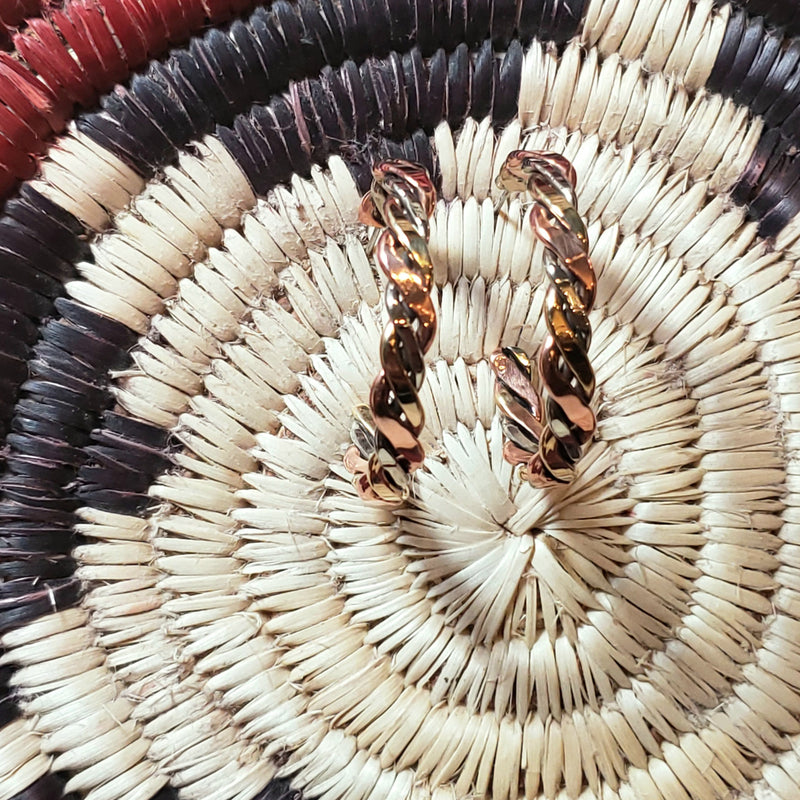 Copper Large Twisted Hoop Earrings