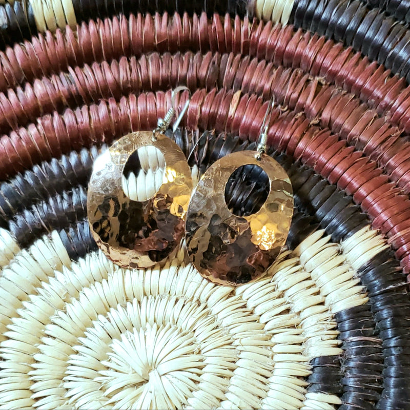 Copper Oval Medium Earrings
