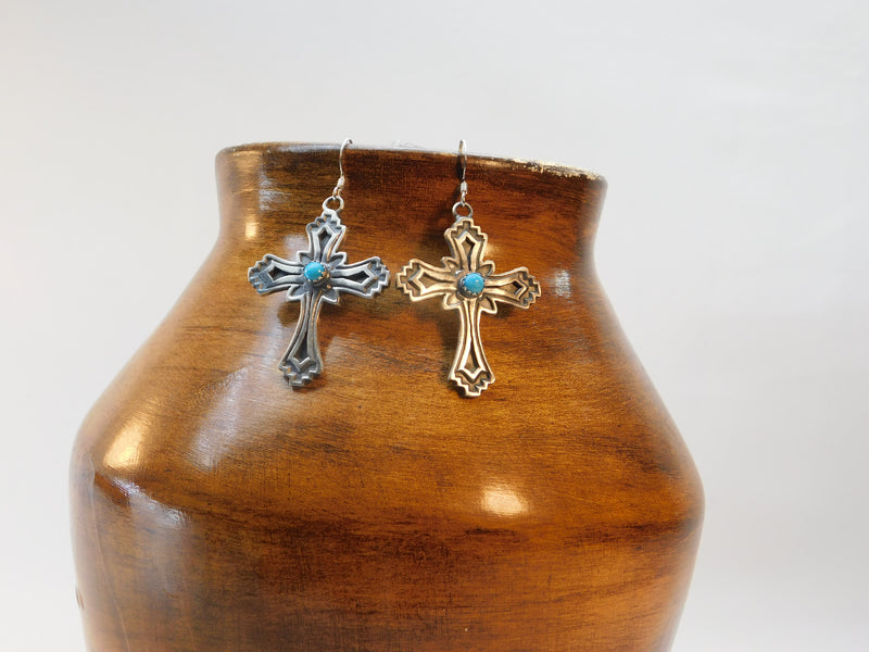 Silver Cross Earrings