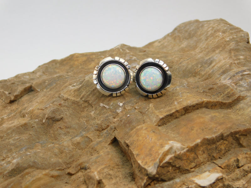 Opal Stone post earrings