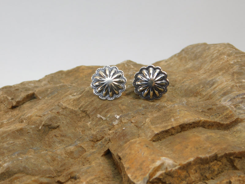 Small Concho Silver Earrings