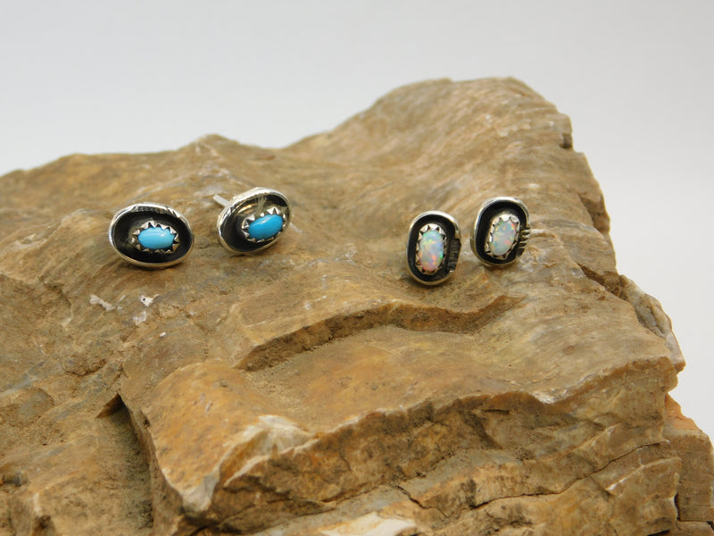 Oval Shaped Shadow Box Post Earrings