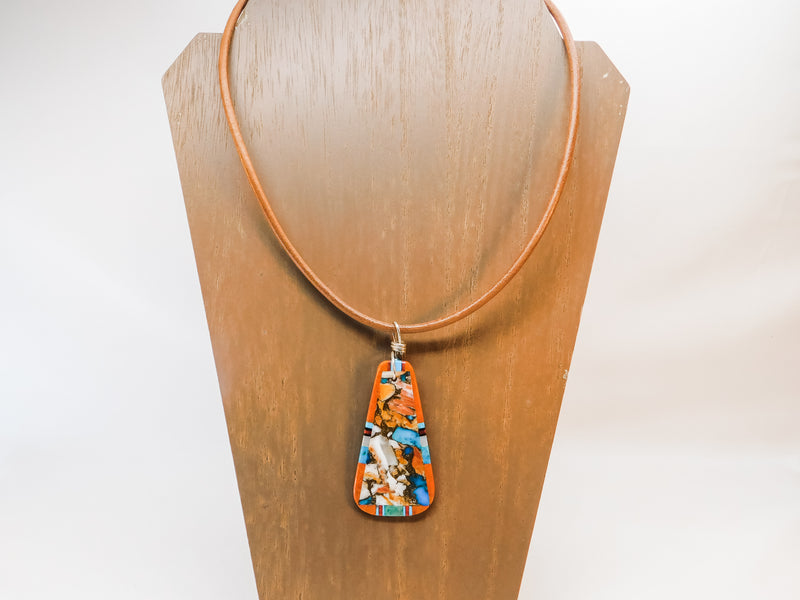 Spiny Oyster Compressed Pendant Necklace