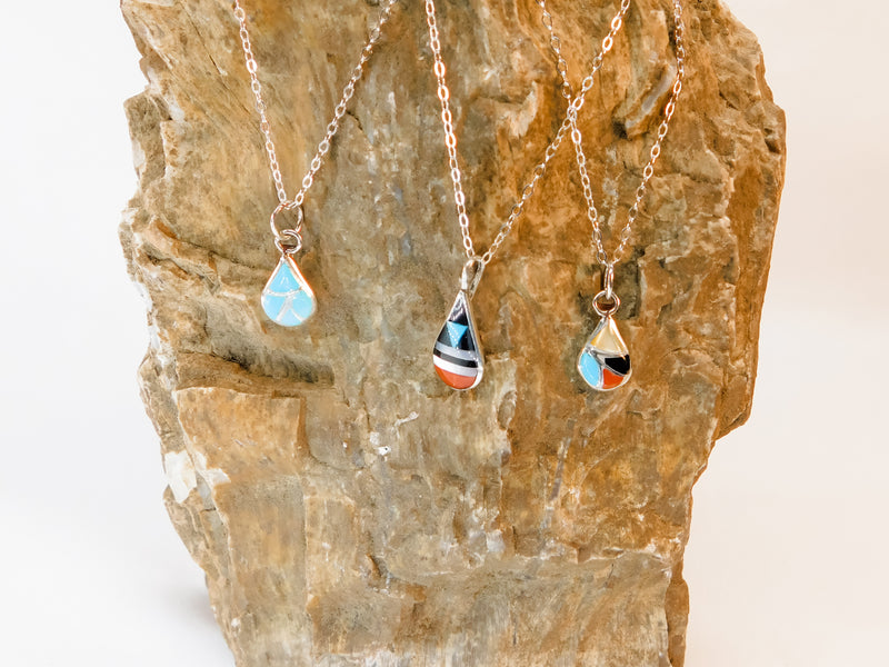 Small Teardrop Inlay Pendant