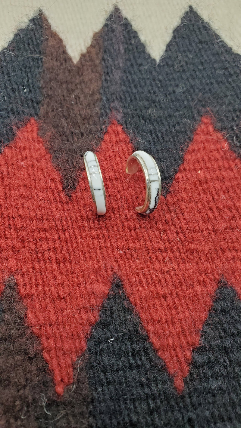 Howlite Demi-Hoop Earring