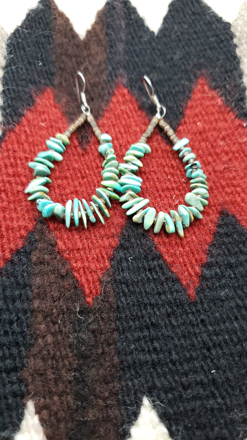 Kingman Turquoise Teadrop Hoop Earring