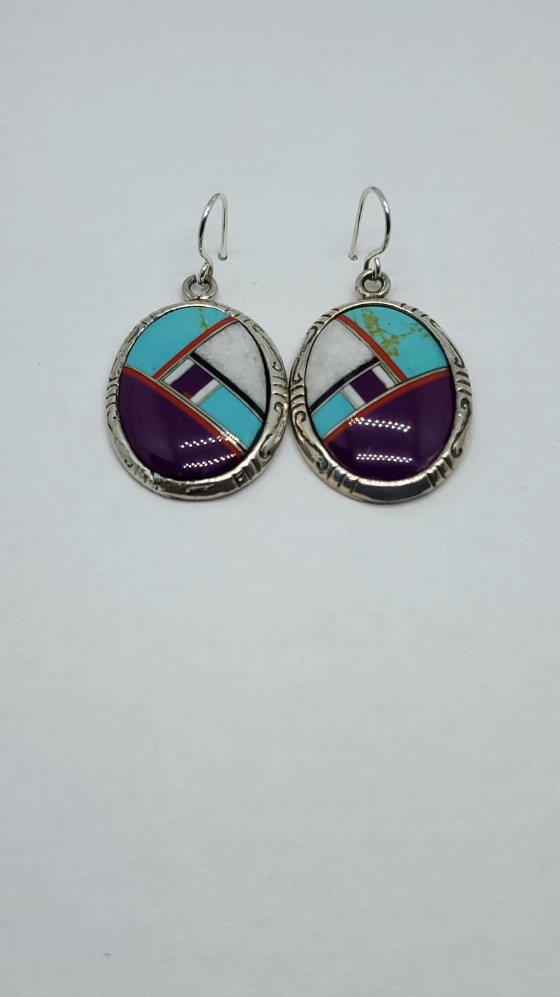 Large Oval Multi-stone Ear wire