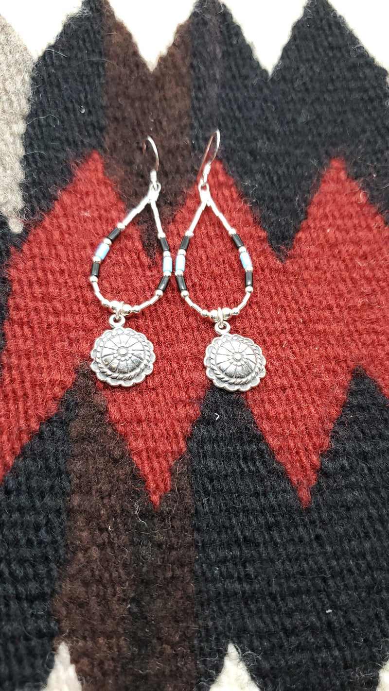 Liquid Silver Concho Dangle Earring