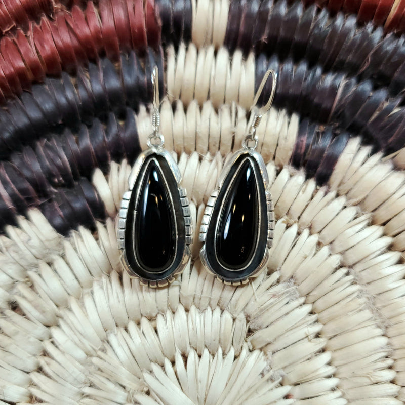 Onyx Large Teardrop Earrings