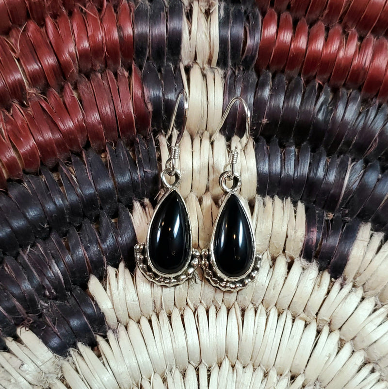 Onyx Medium Teardrop Earrings