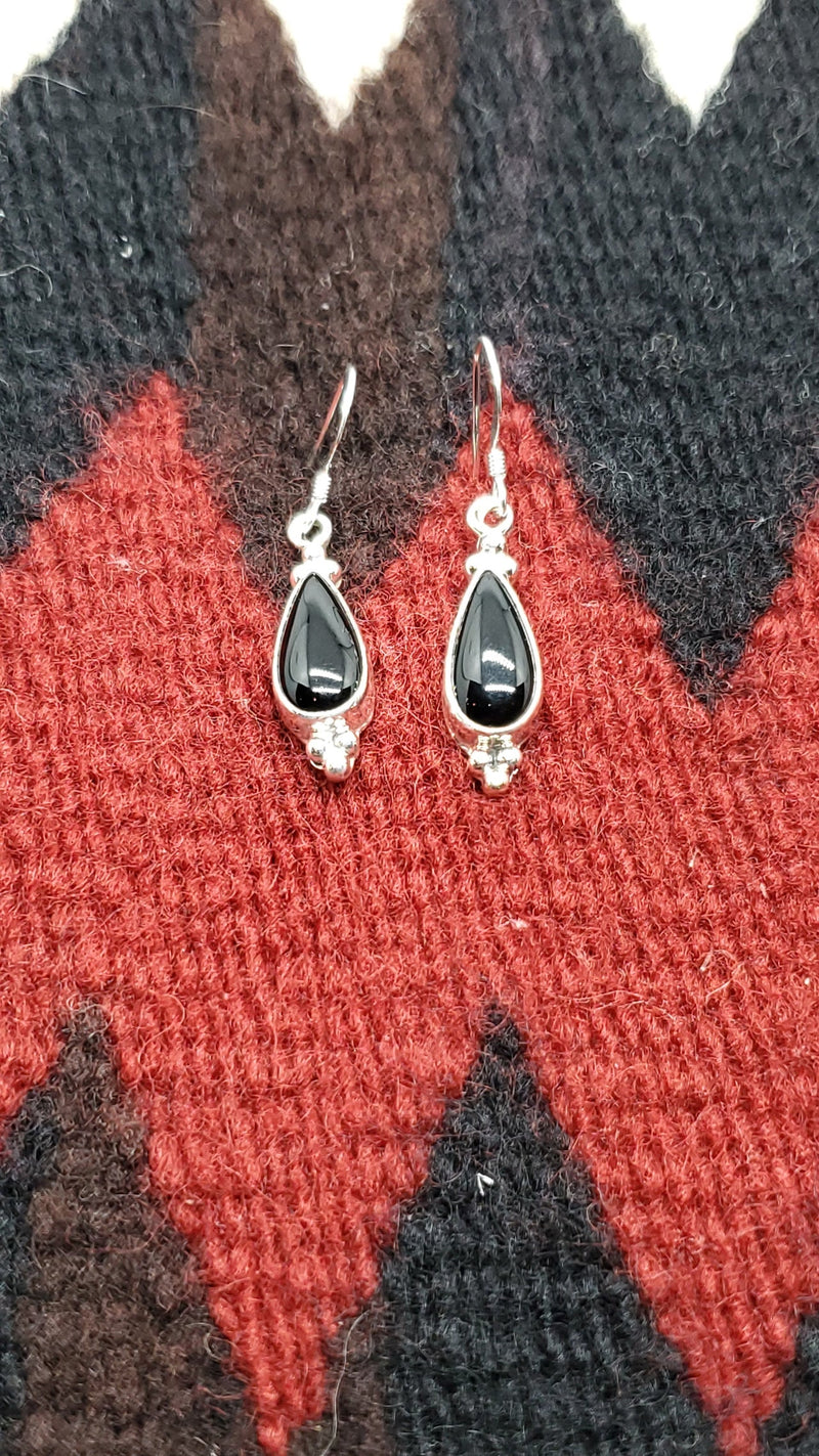 Onyx teardrop earrings