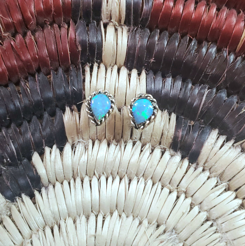 Opal Teardrop Post Earrings
