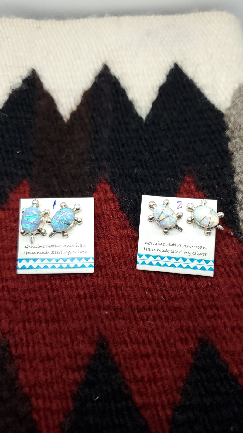 Opal Turtle Post earrings