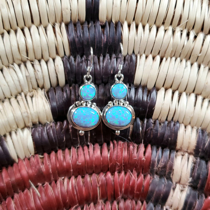 Opal Two Stone Earrings