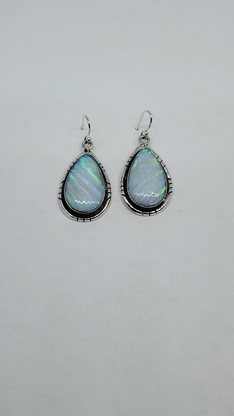 Opal Wide Teardrop Earring